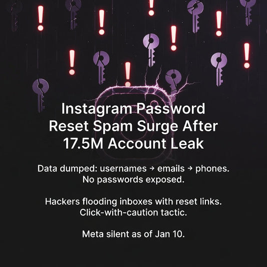Instagram Password Reset Spam Surge After 17.5M Account Leak